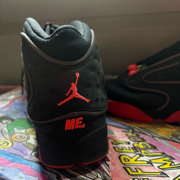 Melody Ehsani/Jordan Black and Red Sneakers with Green Details - Picture 4 of 4